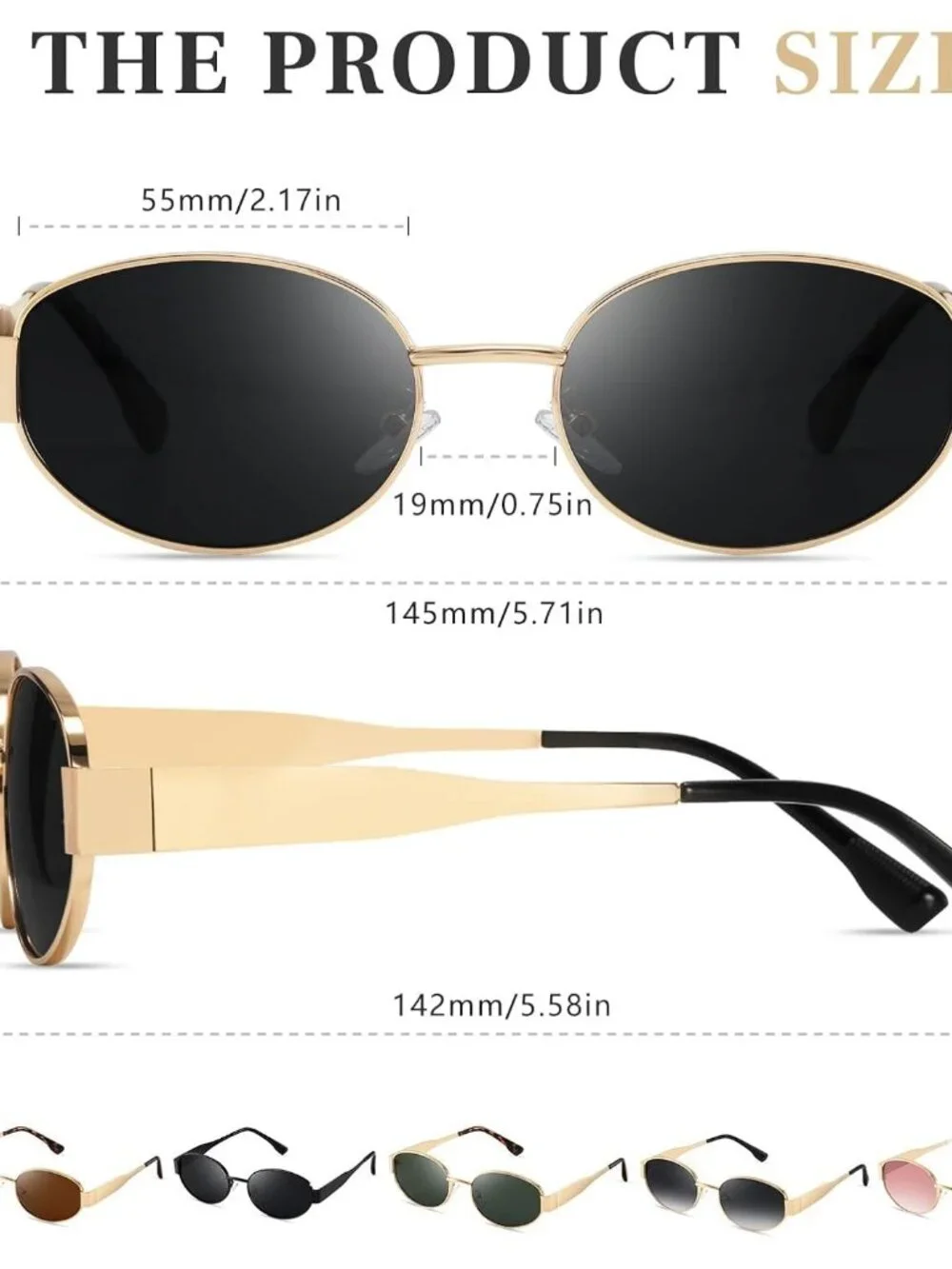 Chic Women's Retro Polarized Sunglasses with UV Protection - Trendy Oval Design